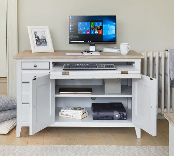 Signature Hidden Home Office DeskHidden desk with cupboard, drawers and storage.